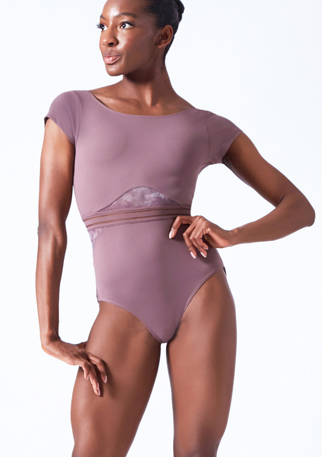 Move Dance Kalpana Cap Sleeve Leotard Front [Pink]