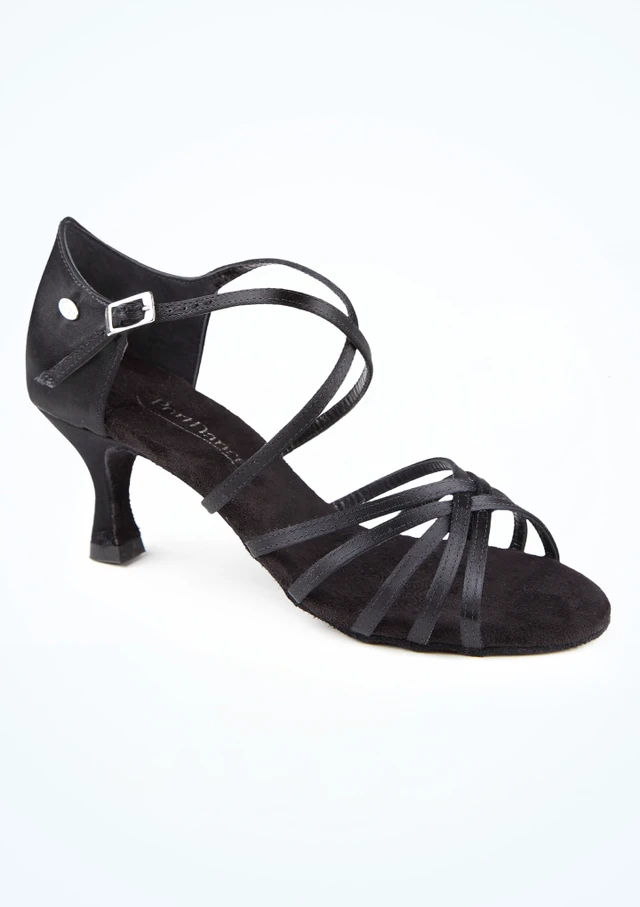 PortDance 631 Satin Ballroom & Latin Shoe - 2" [Black]