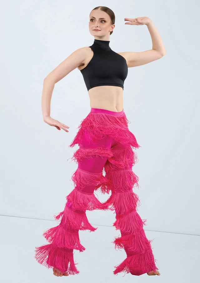 Weissman Tiered Fringe Pants Lipstick 7441 [Multi-Colour]