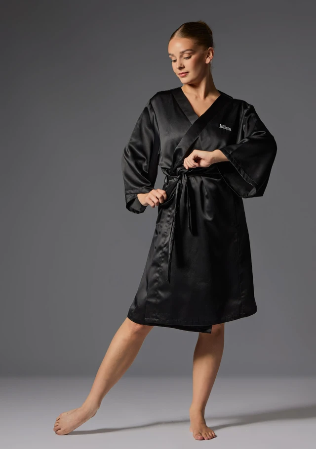 Jolista Satin Dance Robe Black 107 [Black]