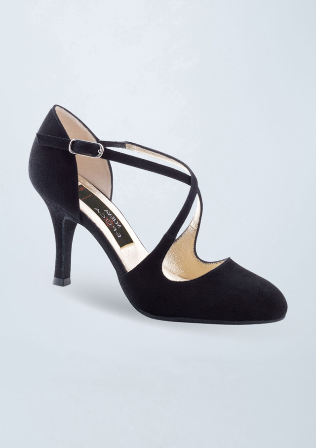 Werner Kern Serena Suede Dance Shoe - 3.15" Black Front [Black]