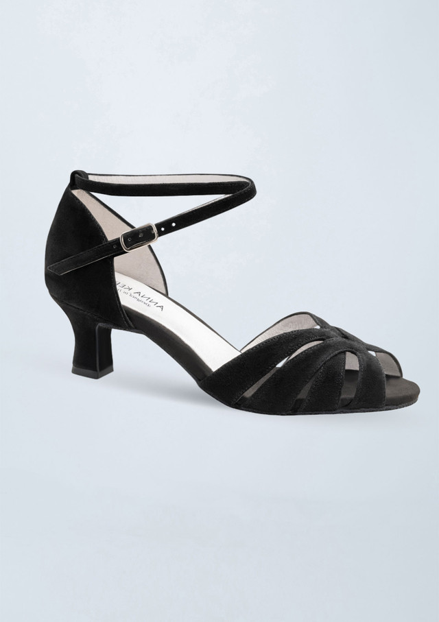 Werner Kern Thea Suede Dance Shoe - 1.97" Black Front [Black]