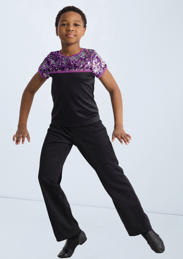 Weissman Boys Hologram Sequin Tee Electric Purple 5 [Purple]