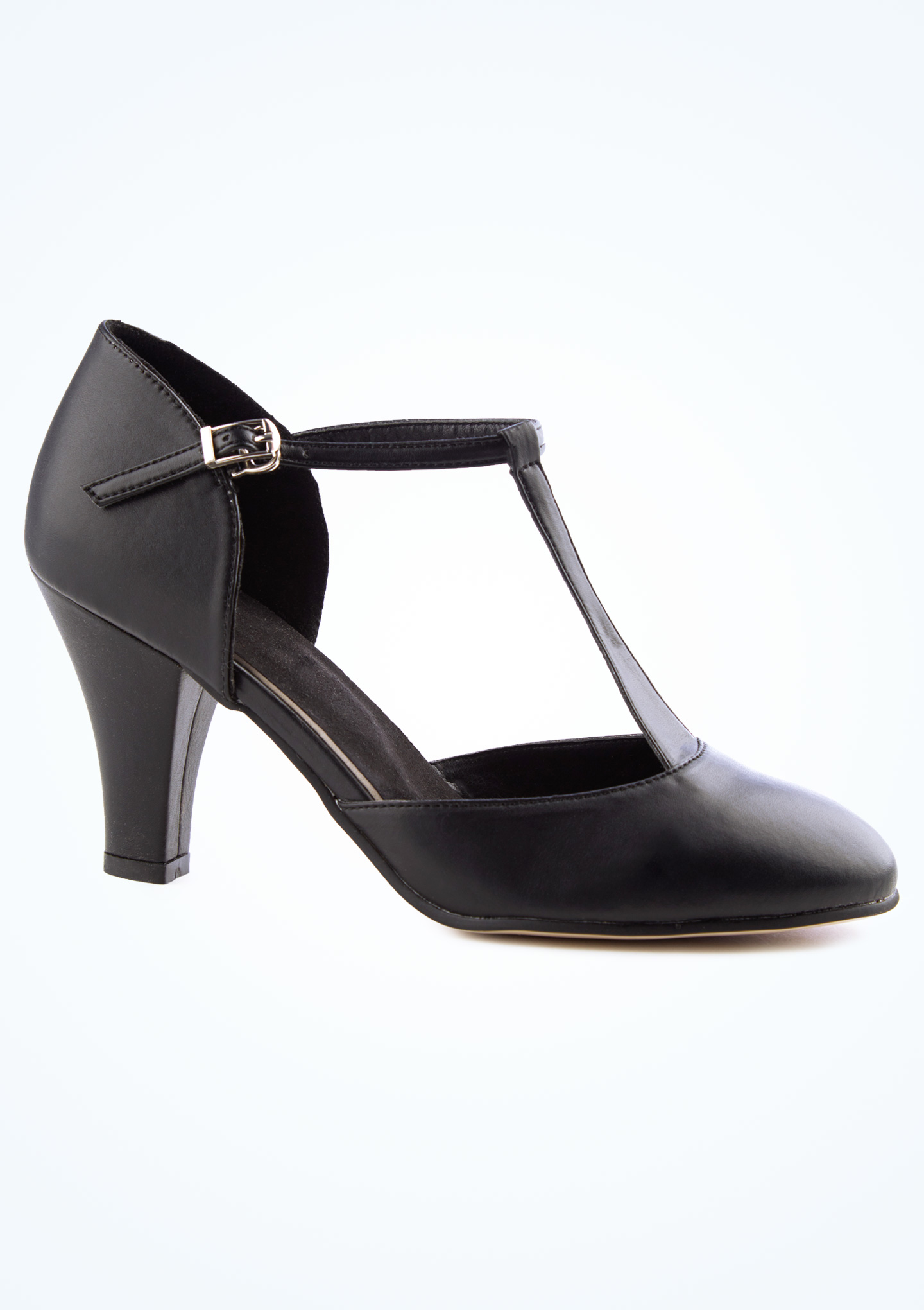 Move Dance Erika T-Bar Character Shoe 3" - Black Black [Black]