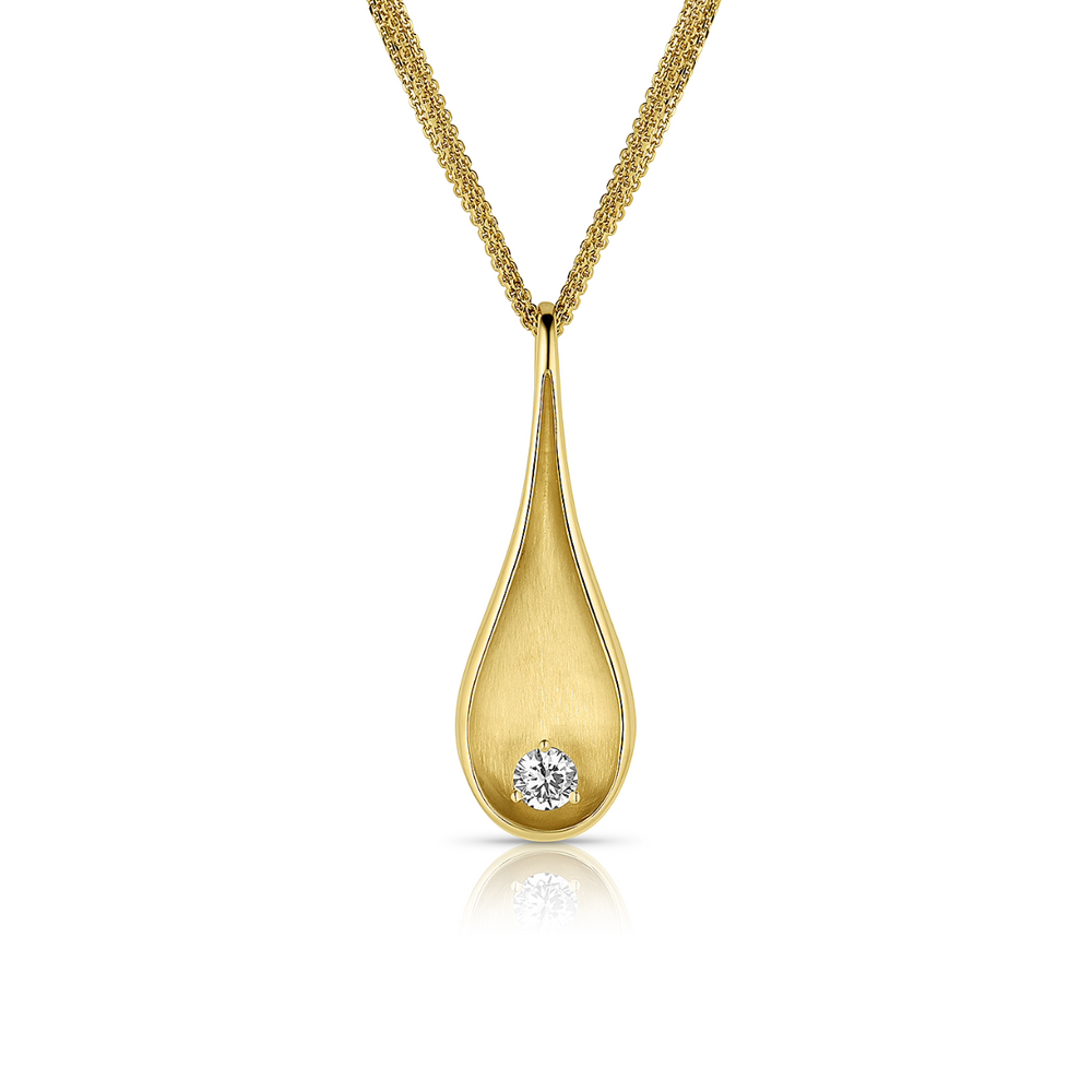 14KT Yellow Gold | Diamond | L'aqua Pendant | Fine Jewelry