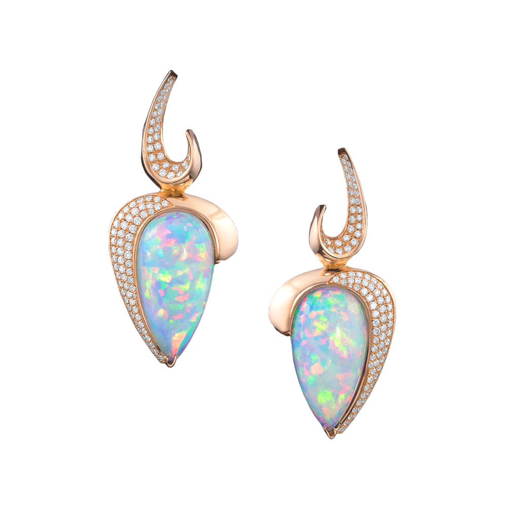 Nefertiti's Flame Opal Earrings