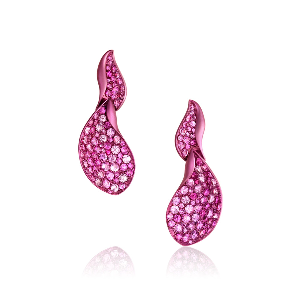 Sapphire | White Gold | Titanium | Earrings | Limited Edition | Petula Duo Blush | Dalí's Garden | Adam Neeley