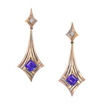 Violet Moderne Tanzanite Earrings