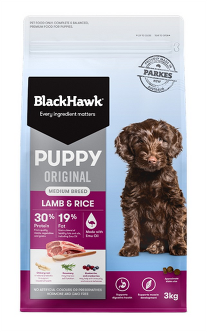 Blackhawk - Puppy Medium Breed - Lamb & Rice 10kg