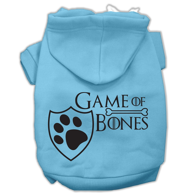 Game Of Bones Screenprint Dog Hoodie Baby Blue