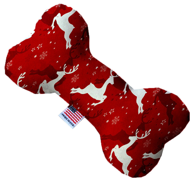 Dancing Reindeer Inch Canvas Bone Dog Toy