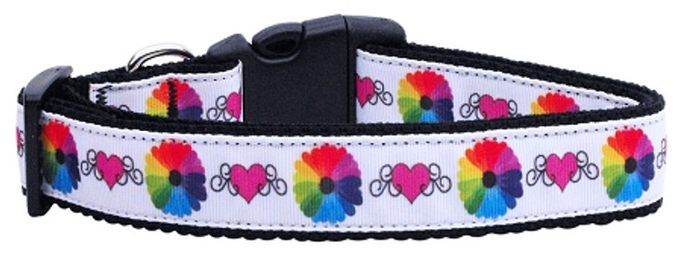 Technicolor Love Nylon Ribbon Dog Collars