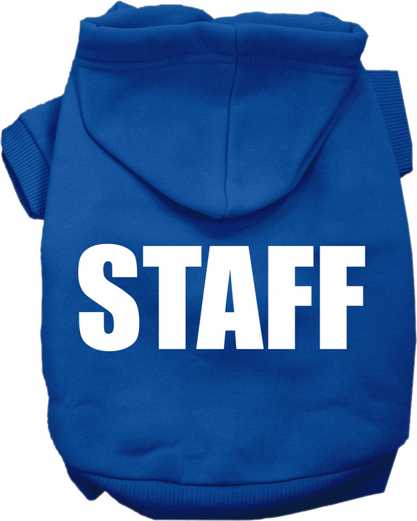 Staff Costume Screen Print Dog Hoodie Blue Size Sm