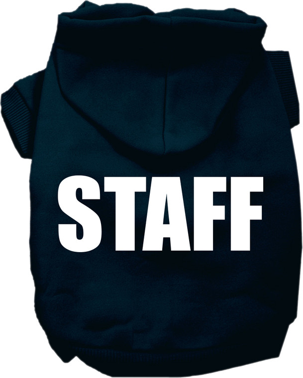 Staff Costume Screen Print Dog Hoodie Navy Blue Size Sm