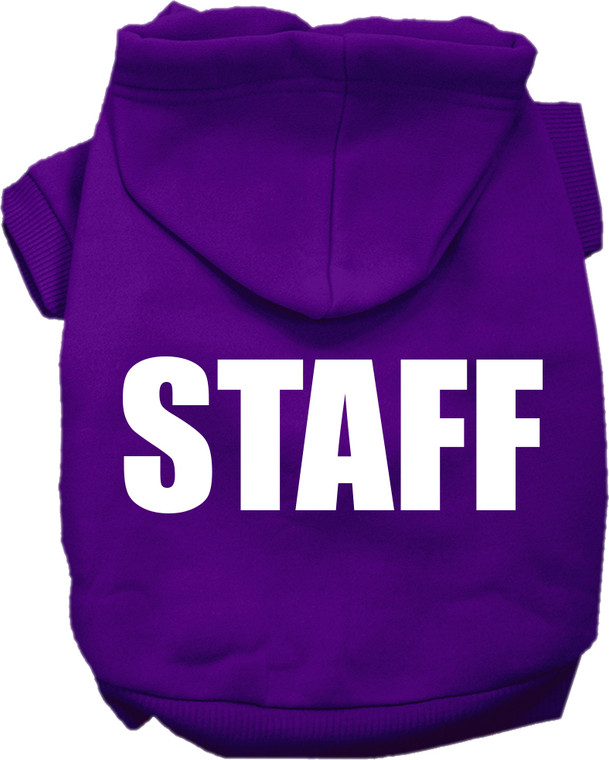 Staff Costume Screen Print Dog Hoodie Purple Size Sm