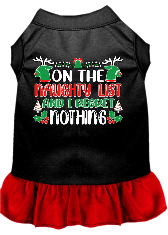 I Regret Nothing Screen Print Dog Dress Black With Red Size Xs