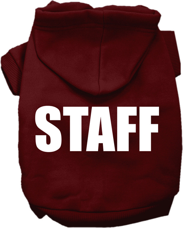 Staff Costume Screen Print Dog Hoodie Maroon Size Xxxl