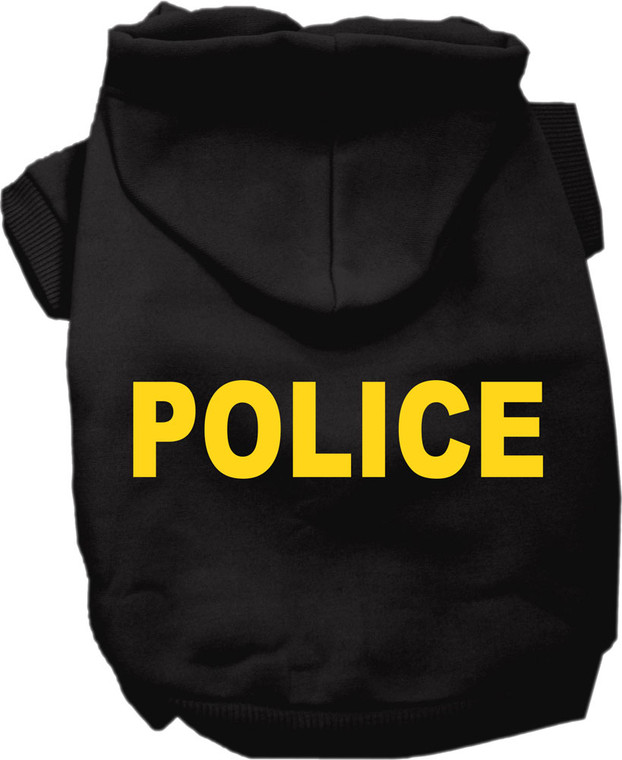 Police Costume Screen Print Dog Hoodie Black Size Xxxl