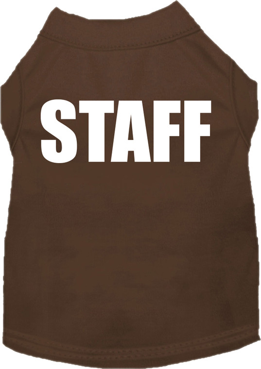 Staff Costume Screen Print Dog Shirt Brown Size Sm