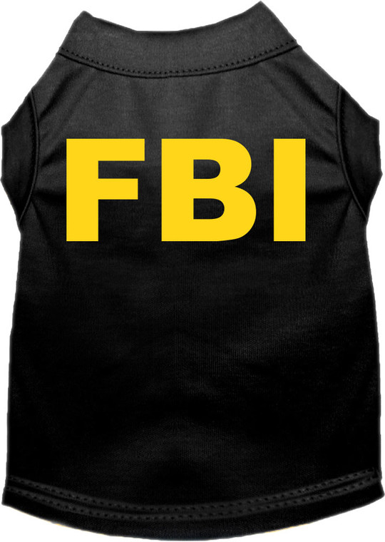 Fbi Costume Screen Print Dog Shirt Black Size 5x