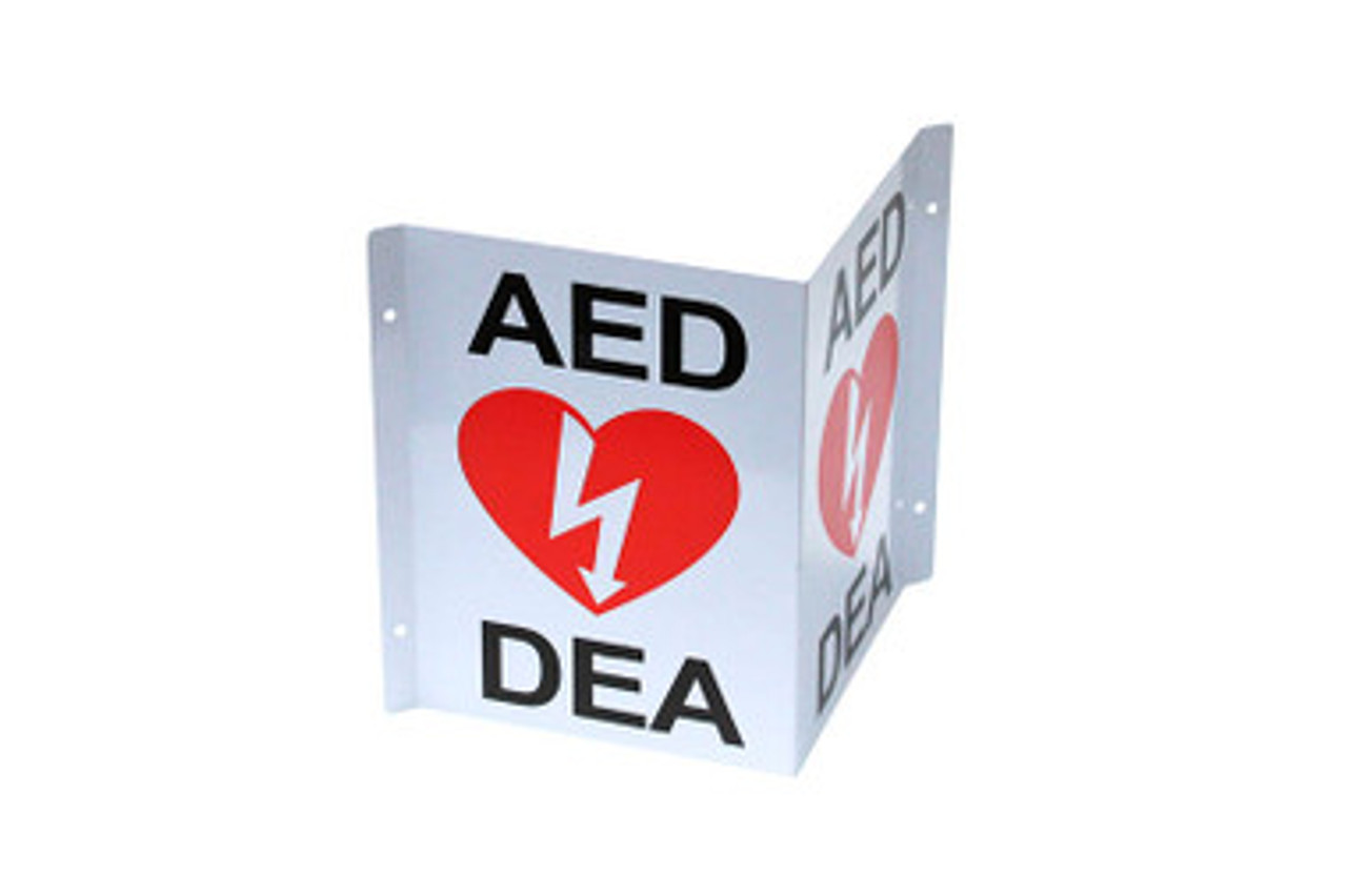 3-Way Wall Sign For AED's 3-Way Wall Sign For AED's