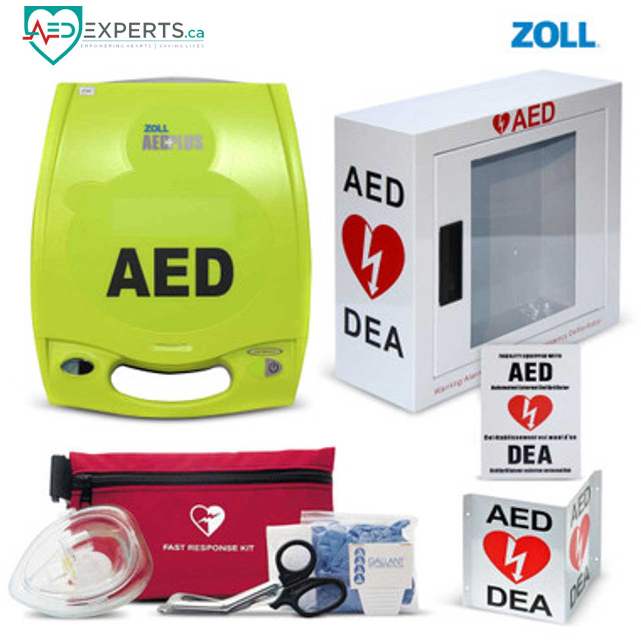 Zoll AED Plus with AED Cover Cabinet Bundle
