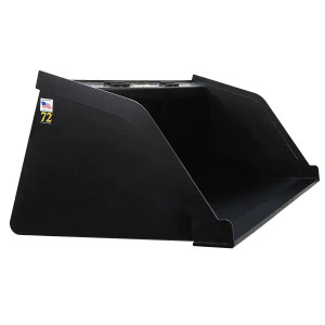 A 72 inch Snow Mulch Bucket, a skid steer attachment, made by Tomahawk Attachments A 72 inch Snow Mulch Bucket, a skid steer attachment, made by Tomahawk Attachments