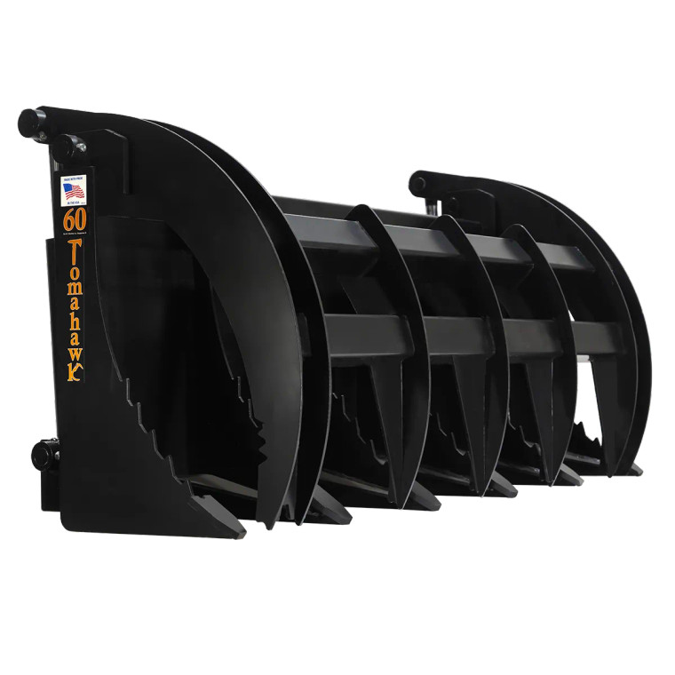 Tomahawk Attachments 60-inch standard duty rake grapple skid steer attachment with reinforced tines