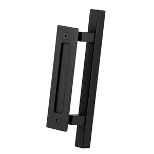 Integrated Pull Handle & Flush Pull Set Matt Black