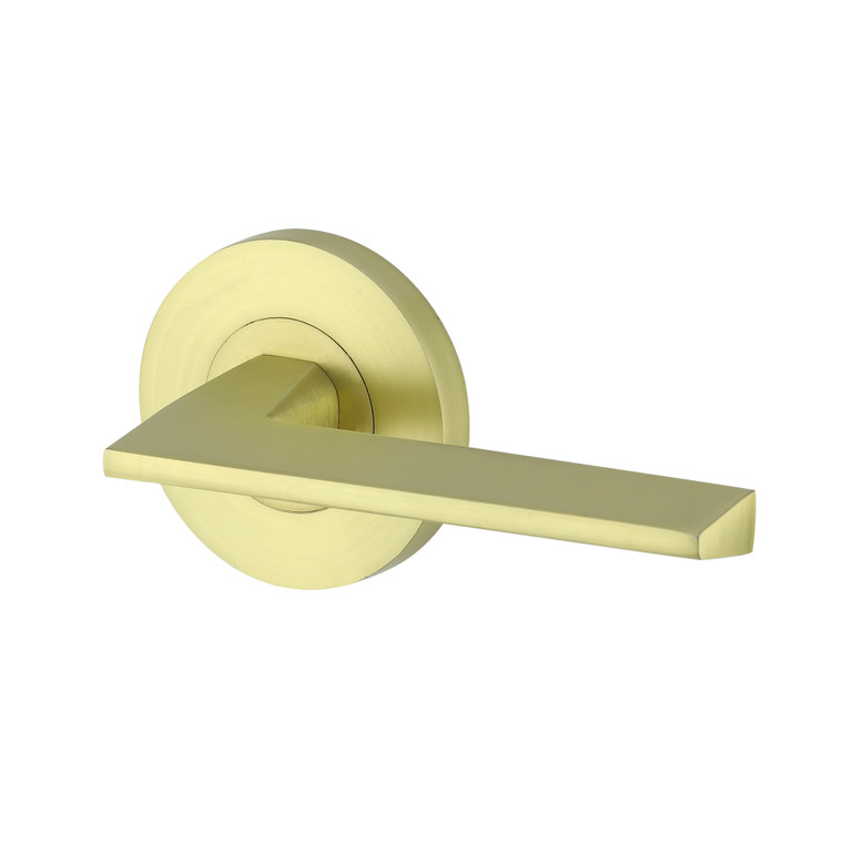 Tapered Lever handle satin brass