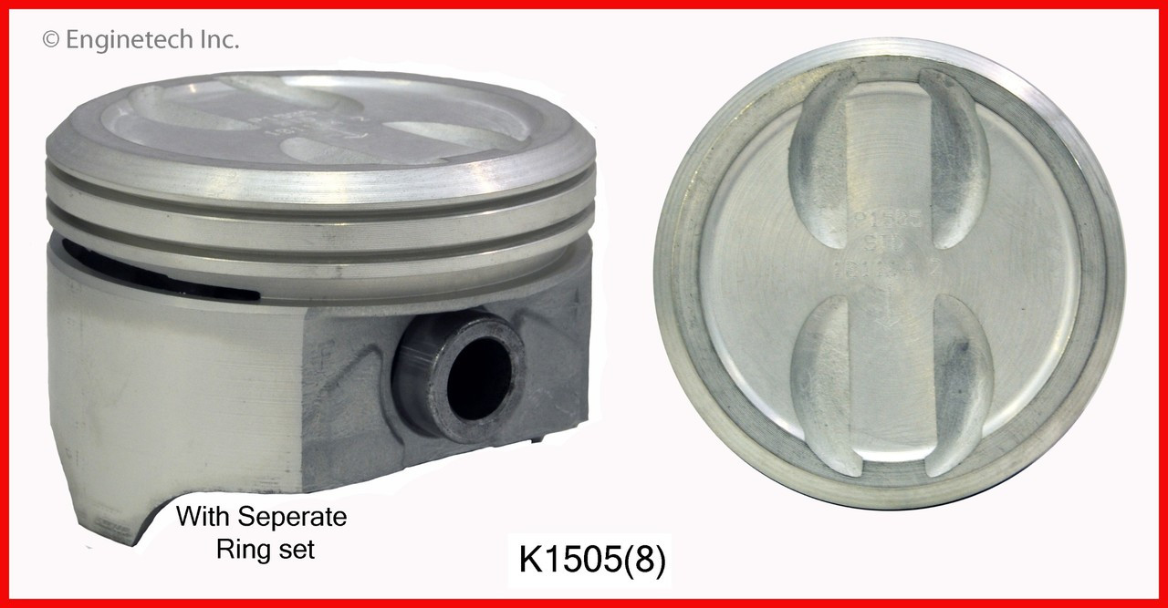 1986 GMC K2500 5.7L Engine Piston and Ring Kit K1505(8) -10681