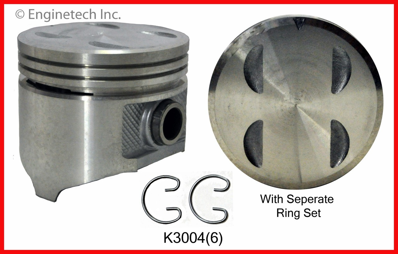 1987 Dodge Dakota 3.9L Engine Piston and Ring Kit K3004(6) -10