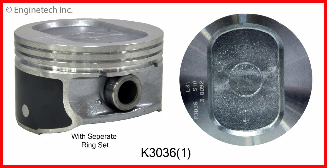 1999 Ford F-150 4.2L Engine Piston and Ring Kit K3036(1) -12