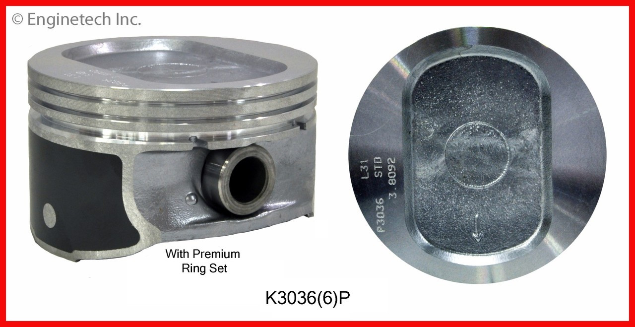 1997 Ford E-250 Econoline 4.2L Engine Piston and Ring Kit K3036(6) -12