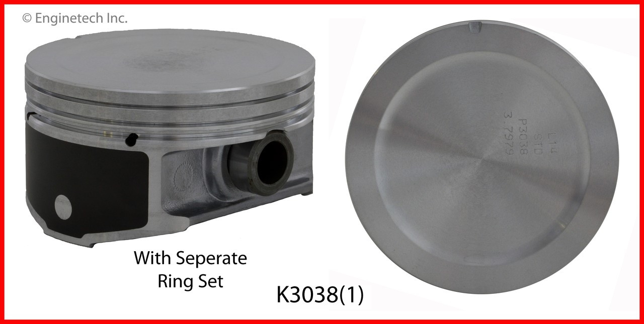 2000 Chevrolet Monte Carlo 3.8L Engine Piston and Ring Kit K3038(1) -64