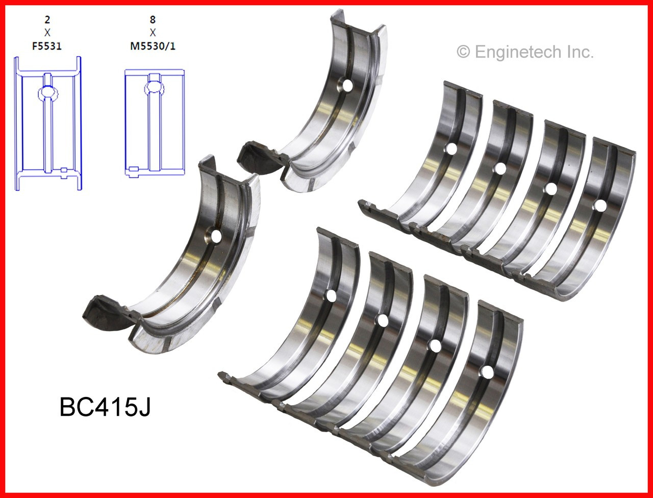 Engine Crankshaft Main Bearing Set - Kit Part - BC415J