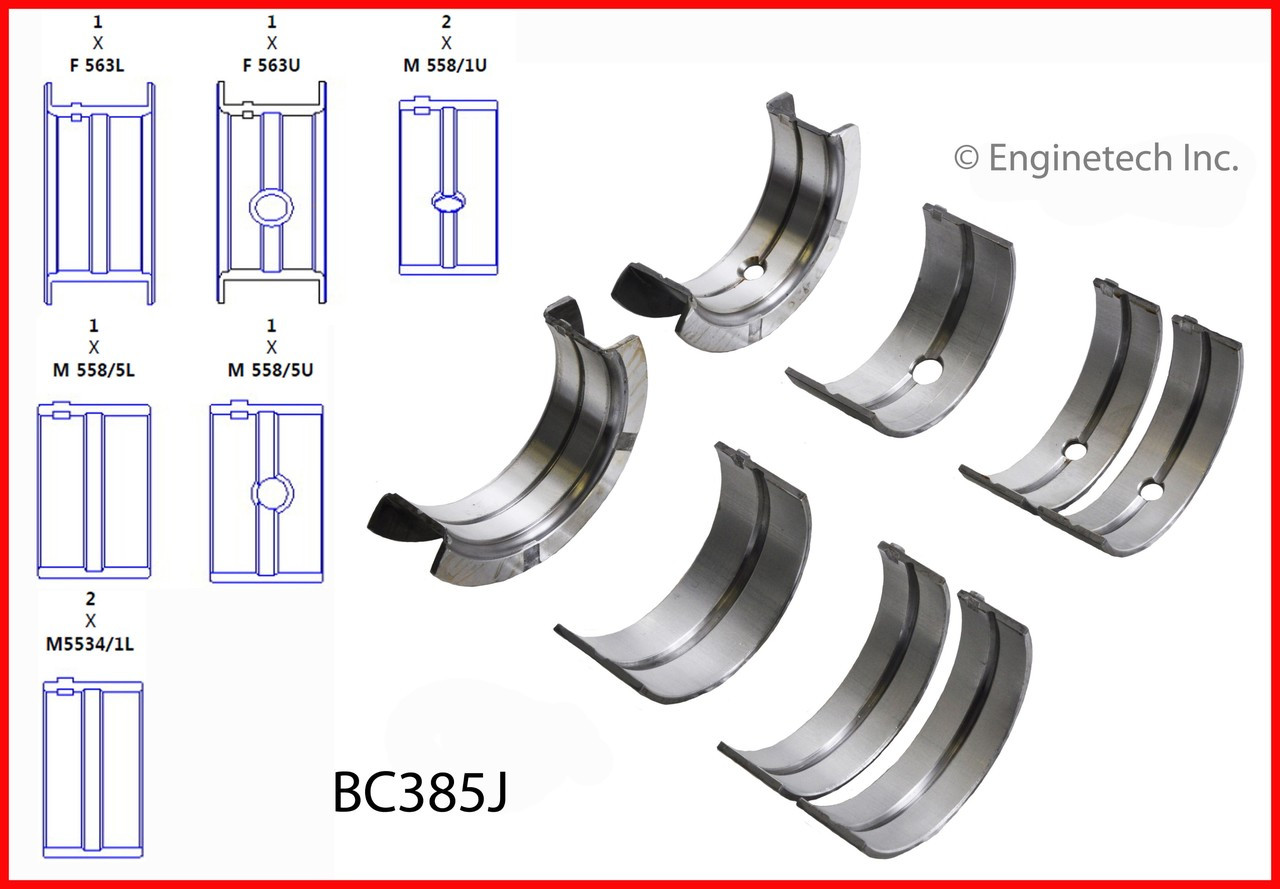 Engine Crankshaft Main Bearing Set - Kit Part - BC385J