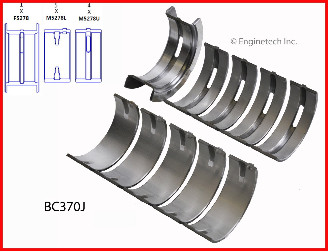 Engine Crankshaft Main Bearing Set - Kit Part - BC370J