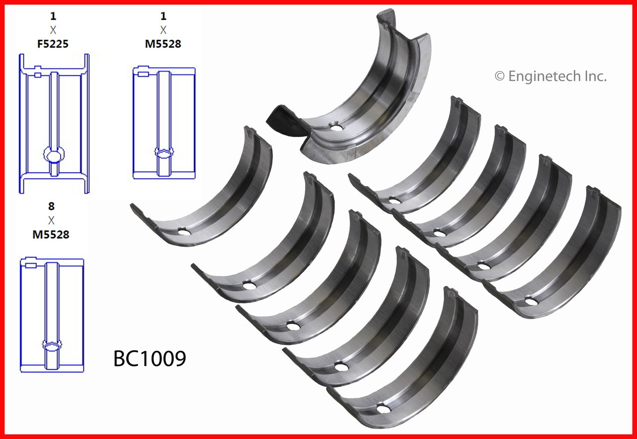 Engine Crankshaft Main Bearing Set - Kit Part - BC1009