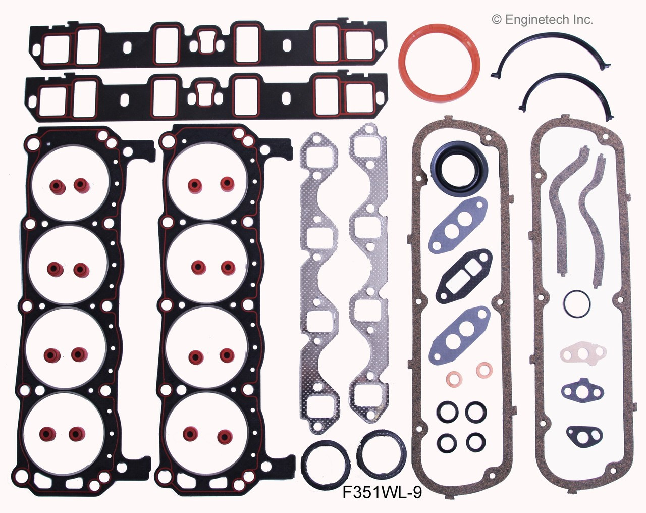 1990 Ford E-150 Econoline Club Wagon 5.8L Engine Gasket Set F351WL-9.P25