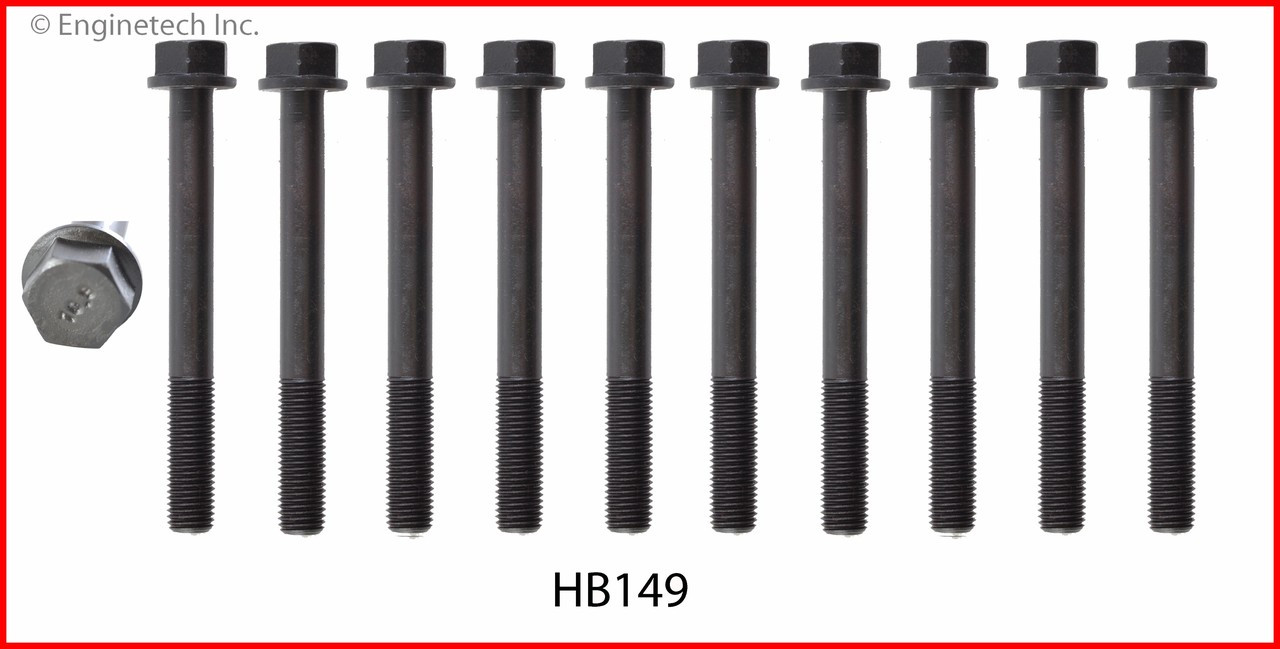 1989 Mazda 626 2.2L Engine Cylinder Head Bolt Set HB149.P17