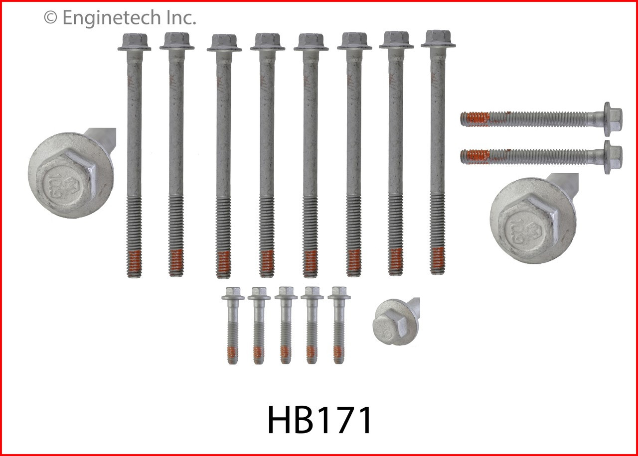 2001 Chevrolet Silverado 1500 5.3L Engine Cylinder Head Bolt Set HB171.P37