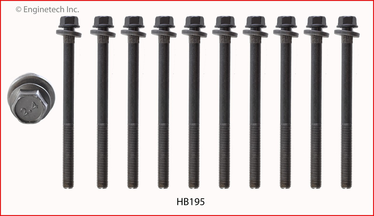 2002 Chrysler Voyager 2.4L Engine Cylinder Head Bolt Set HB195.P41