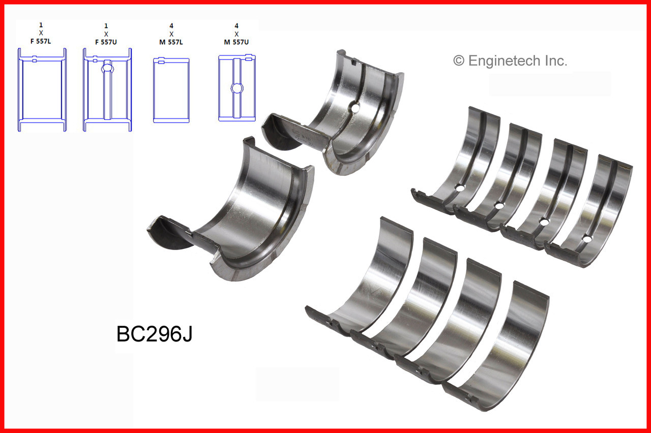 1989 GMC G2500 5.7L Engine Crankshaft Main Bearing Set BC296J.P12792