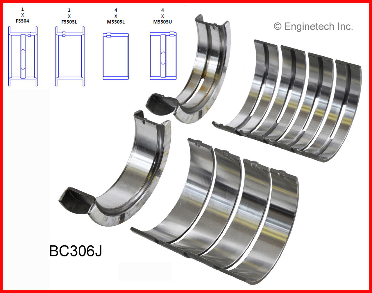 1986 Ford E-150 Econoline Club Wagon 5.8L Engine Crankshaft Main Bearing Set BC306J.P1275