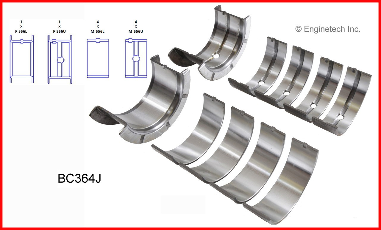 1994 Chevrolet G30 7.4L Engine Crankshaft Main Bearing Set BC364J.P4800