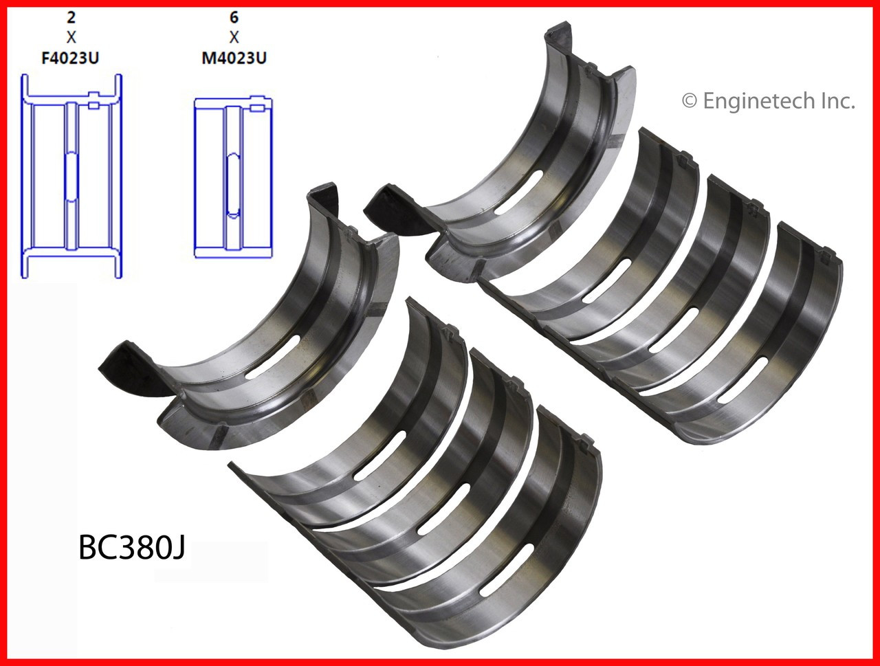 1988 Ford Ranger 2.9L Engine Crankshaft Main Bearing Set BC380J.P56