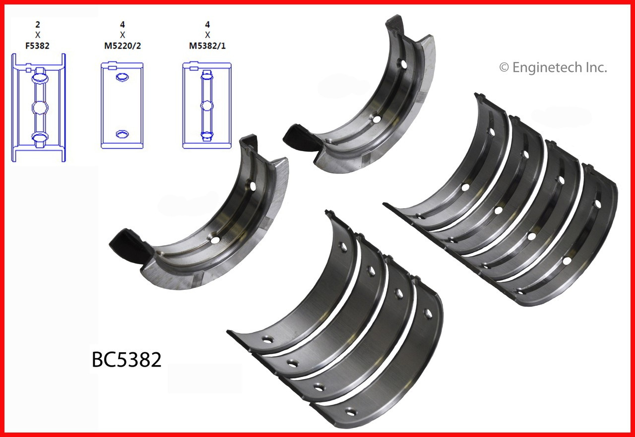 2012 Subaru Outback 2.5L Engine Crankshaft Main Bearing Set BC5382.P324