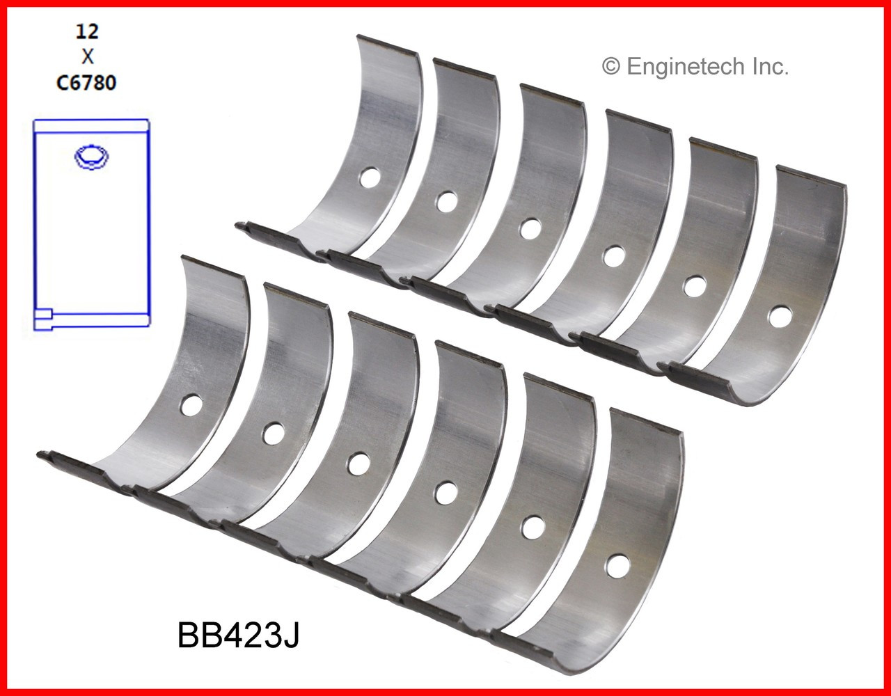 2001 Chrysler Sebring 2.7L Engine Connecting Rod Bearing Set BB423J.P45