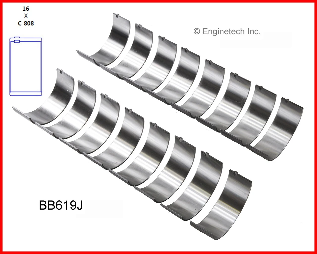 1995 Chevrolet K2500 7.4L Engine Connecting Rod Bearing Set BB619J.P5358